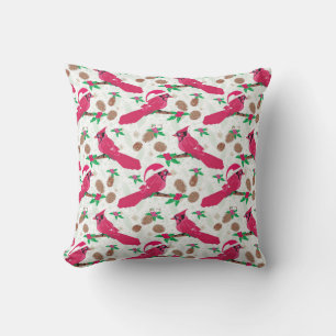 Red Cardinal Bird santa Cushion