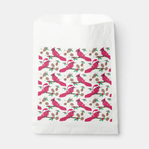 Red Cardinal Bird santa Favour Bag
