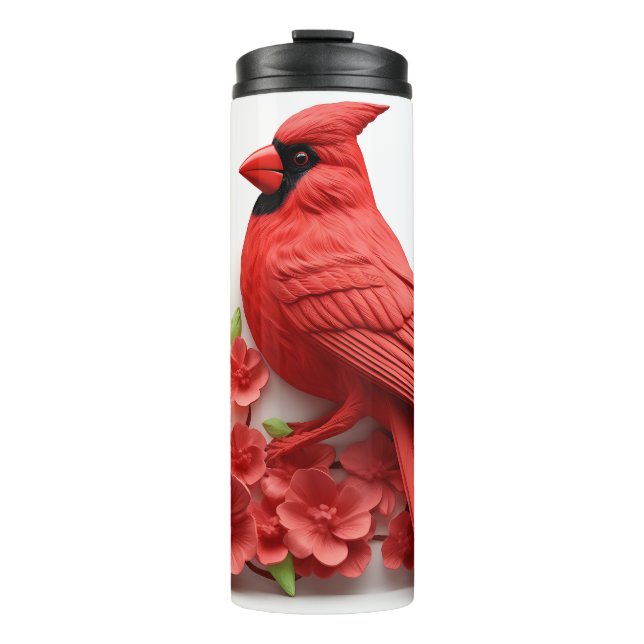Red Cardinal Bird Thermal Tumbler (Front)