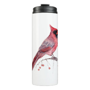 Red Cardinal Bird Thermal Tumbler