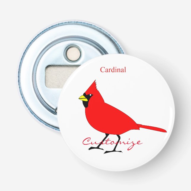 Red Cardinal Bird Thunder_Cove Bottle Opener (Front)