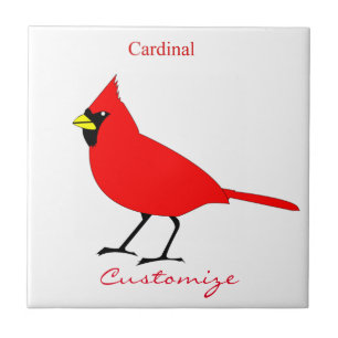 Red Cardinal Bird Thunder_Cove Ceramic Tile