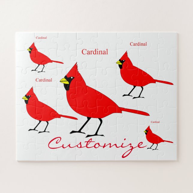Red Cardinal Bird Thunder_Cove Jigsaw Puzzle (Horizontal)