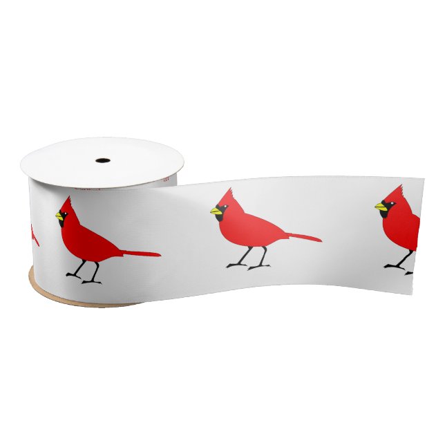 Red Cardinal Bird Thunder_Cove Satin Ribbon (Spool)