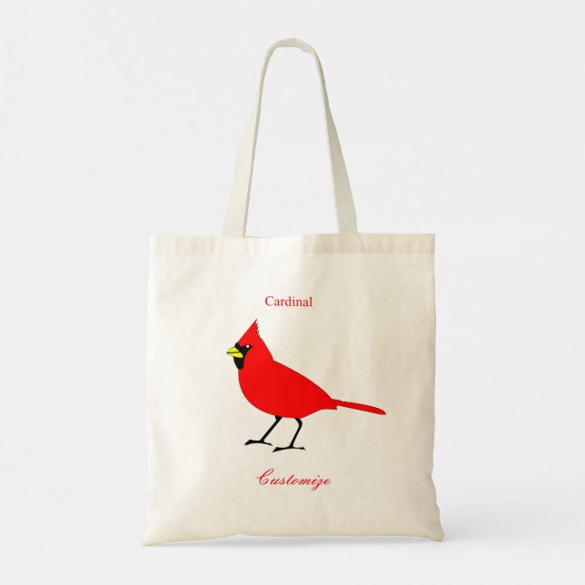 Red Cardinal Bird Thunder_Cove Tote Bag (Back)