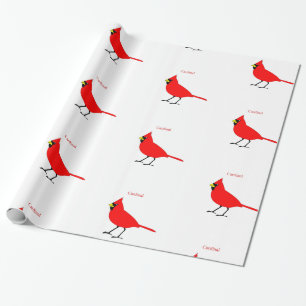 Red Cardinal Bird Thunder_Cove Wrapping Paper