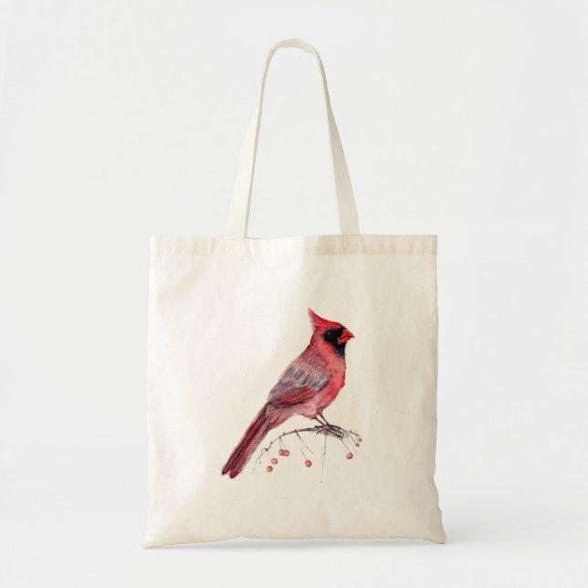 Red Cardinal Bird Tote Bag (Front)
