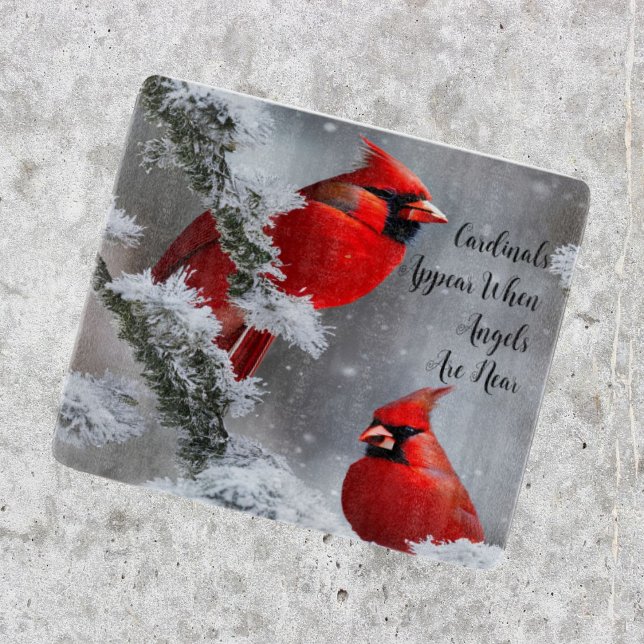 Red Cardinal Birds Angels Are Near Cutting Board (Creator Uploaded)