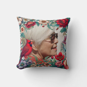 Red Cardinal Celebration of Life PHOTO Cushion