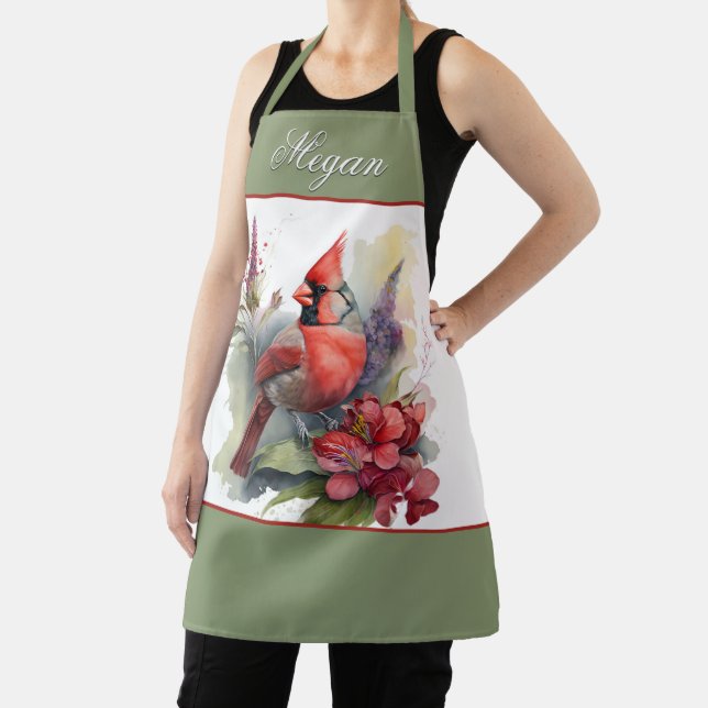 Red Cardinal Christmas Apron (Insitu)