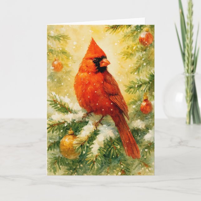 Red Cardinal Christmas Card (Front)