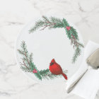 Red Cardinal Christmas Cheer Cake Plate