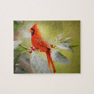 Red Cardinal Christmas Holidays Nature Jigsaw Puzzle