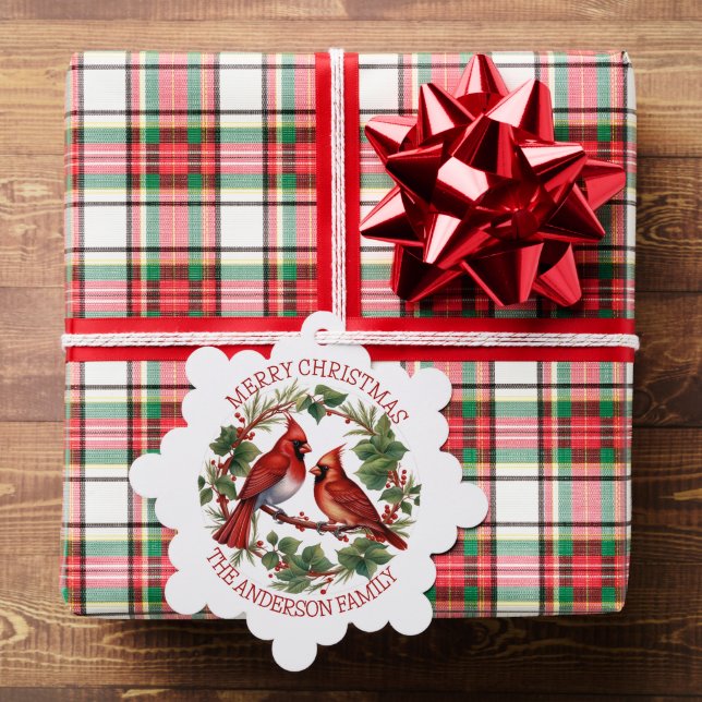 Red Cardinal Christmas  Tree Decoration Card (Insitu (Gift))