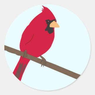 Red Cardinal Classic Round Sticker