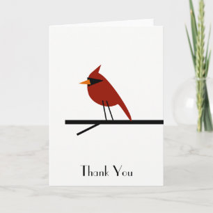 Red Cardinal Customisable Thank You Card