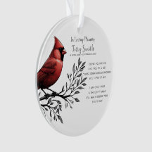 Red Cardinal Funeral / Memorial Ornament