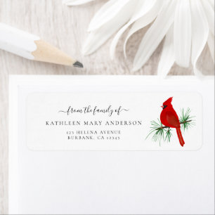 Red Cardinal Funeral Return Address Return Address Label