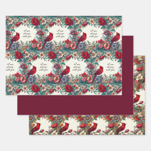 Red Cardinal Gifts Sympathy Keepsake Memorial Wrapping Paper Sheet