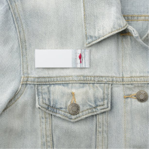 Red Cardinal in beautiful snowy Birch Tree Forest Name Tag