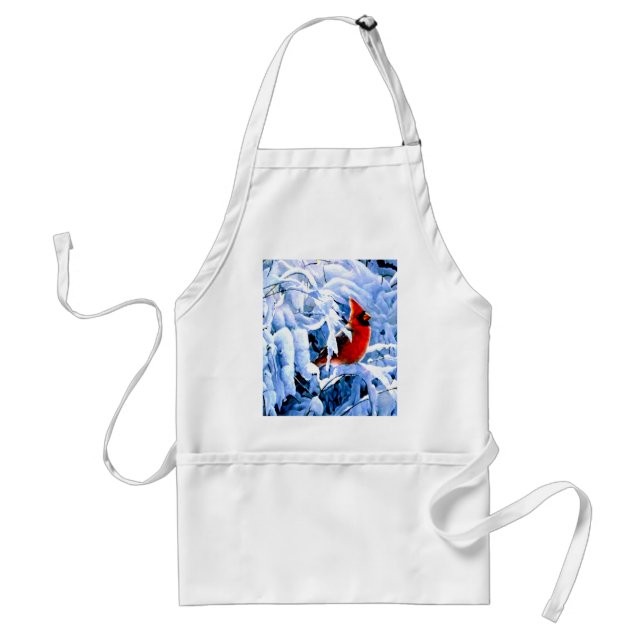 Red Cardinal In the Winter Snow Standard Apron (Front)
