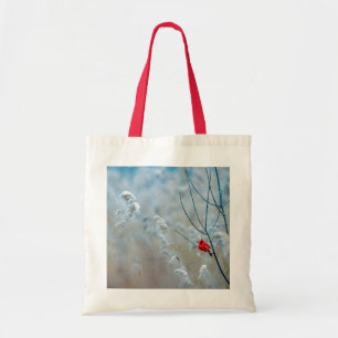 Red Cardinal in Winter Nature Photo Christmas Tote Bag