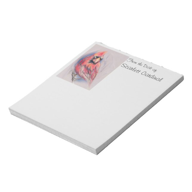 Red Cardinal in Winter Notepad (Rotated)