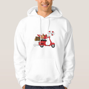 Red Cardinal Lovers on Scooter Hoodie