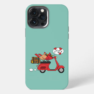 Red Cardinal Lovers on Scooter iPhone 13 Pro Max Case