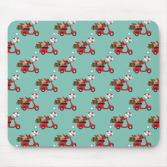 Red Cardinal Lovers on Scooter Mouse Pad (Front)