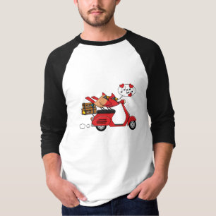 Red Cardinal Lovers on Scooter T-Shirt