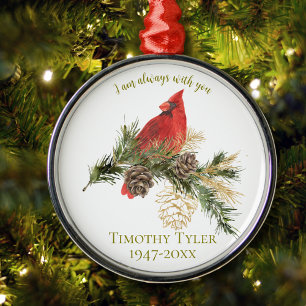 Red Cardinal Memorial Christmas Ornament
