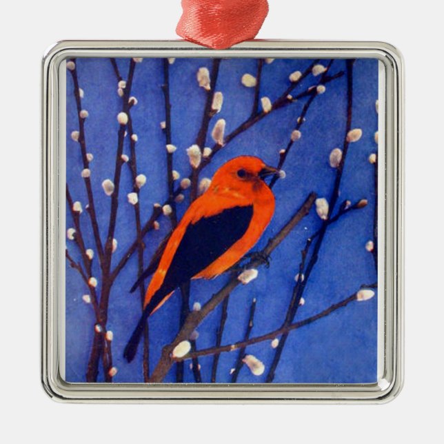 Red Cardinal Metal Tree Decoration (Front)