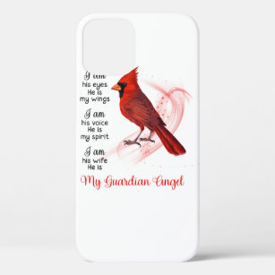 Red Cardinal My Guardian Angel iPhone 12 Case