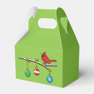 Red Cardinal on Christmas Bare Branch Favour Box
