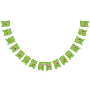 Red Cardinal on Christmas Bare Branch - Merry Xmas Bunting