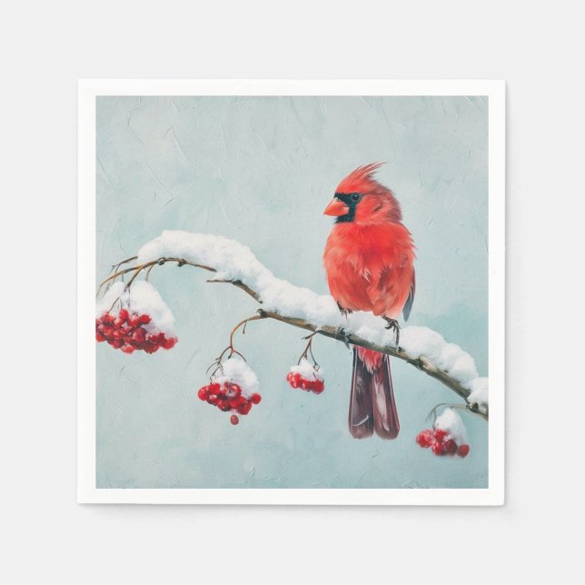 Red Cardinal Paper Napkin (Front)