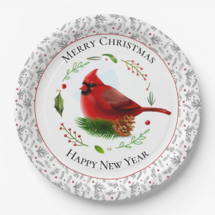 Red Cardinal Paper Plate