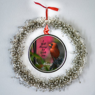 Red Cardinal Personalised Memorial Metal Ornament