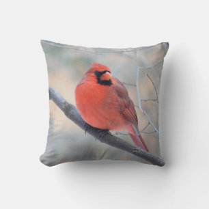 Red Cardinal Pose Pillow