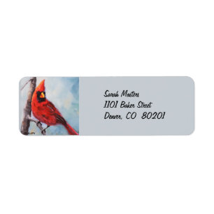 Red Cardinal Return Address Label