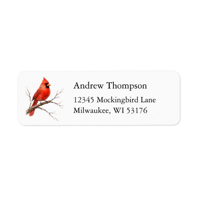 Red Cardinal Return Address Labels (Front)