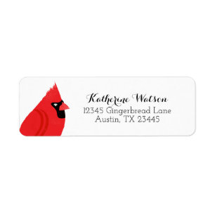 Red Cardinal return address Return Address Label