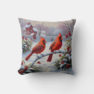Red Cardinal Songbirds Cushion