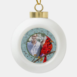 Red Cardinal , the bird of Christmas Ceramic Ball Christmas Ornament