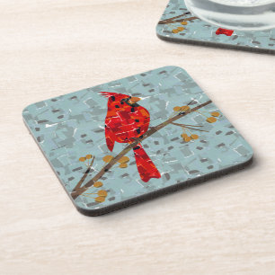Red Cardinal , the bird of Christmas Coaster