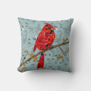 Red Cardinal , the bird of Christmas Cushion