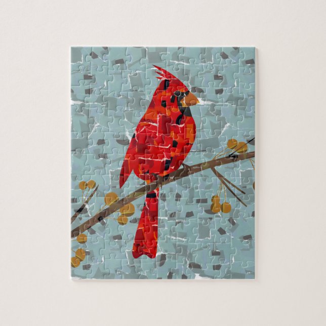 Red Cardinal , the bird of Christmas Jigsaw Puzzle (Vertical)