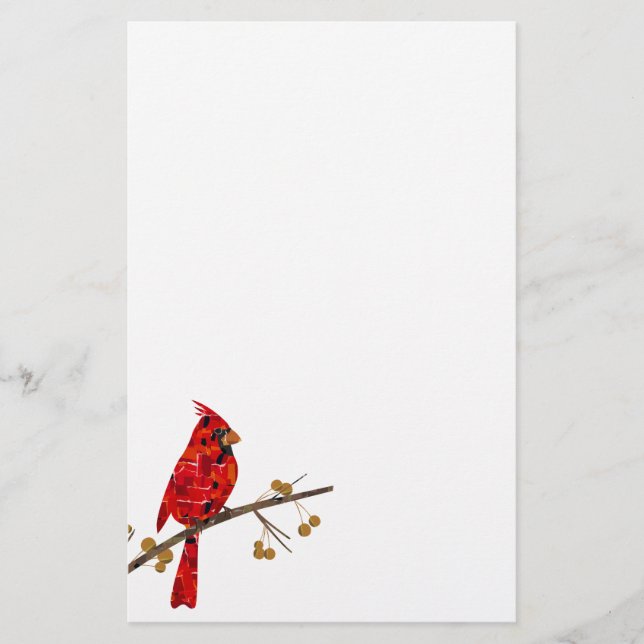Red Cardinal , the bird of Christmas Stationery (Front)