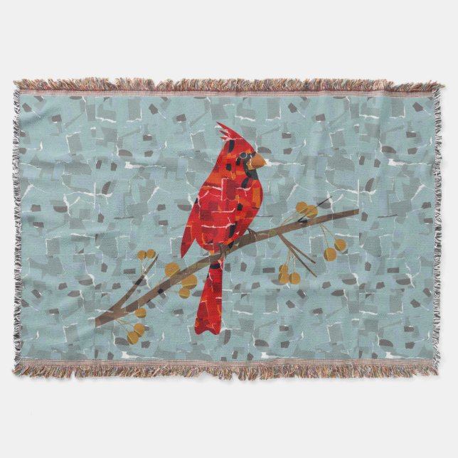 Red Cardinal , the bird of Christmas Throw Blanket (Front)